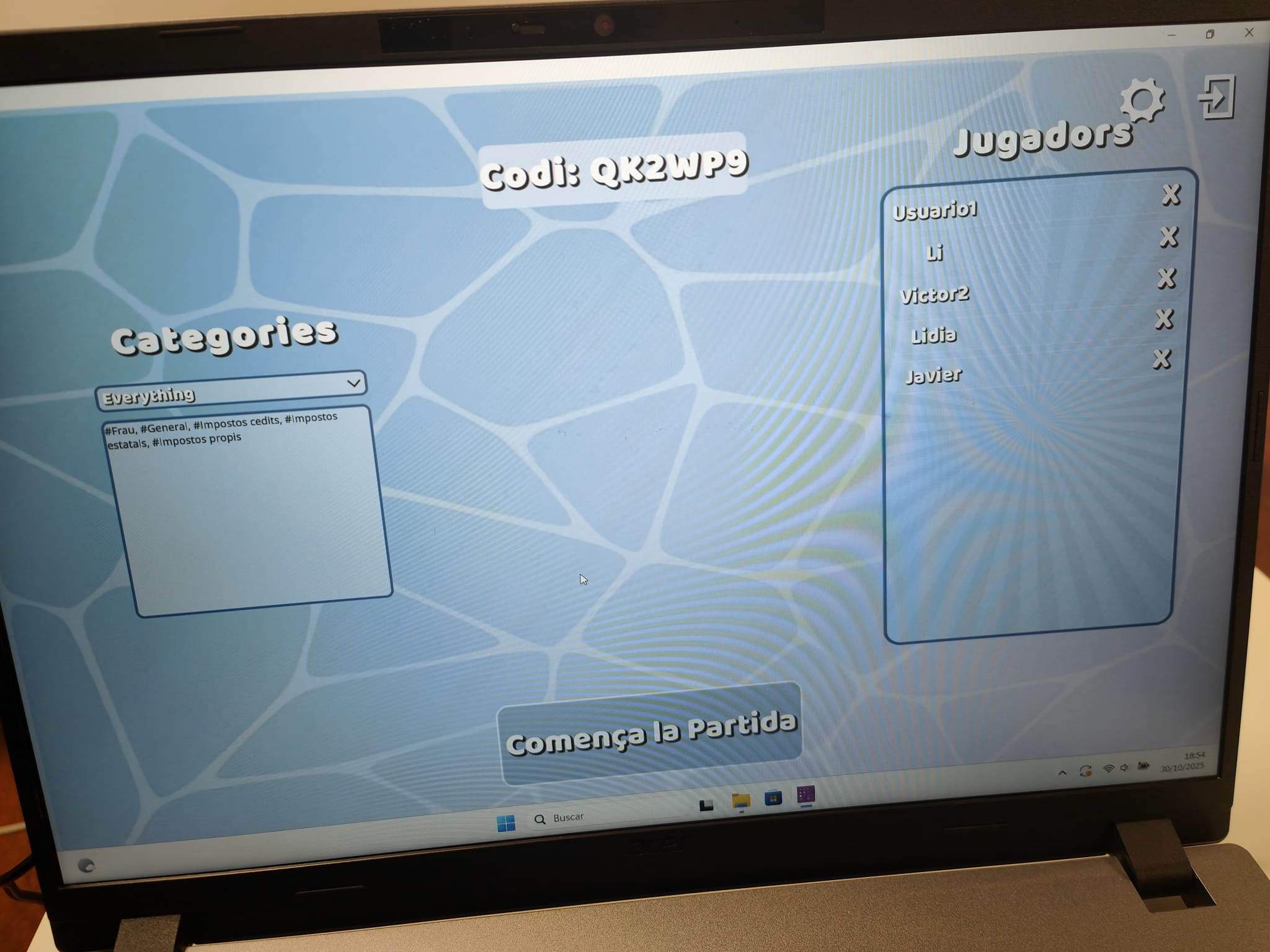 Prueba multiusuario del proyecto junto a Minsait