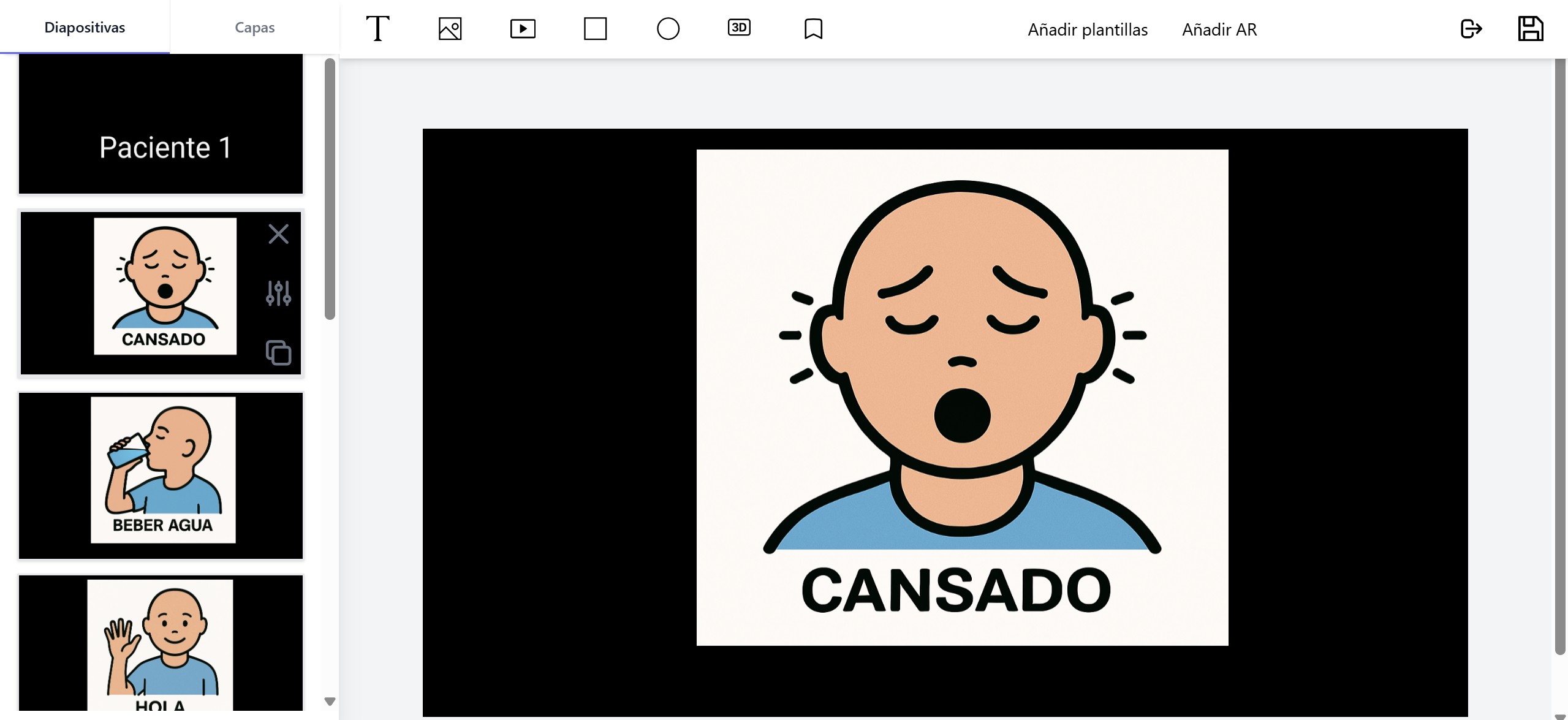 Editor de VorTX con pictogramas para WE ADAPT